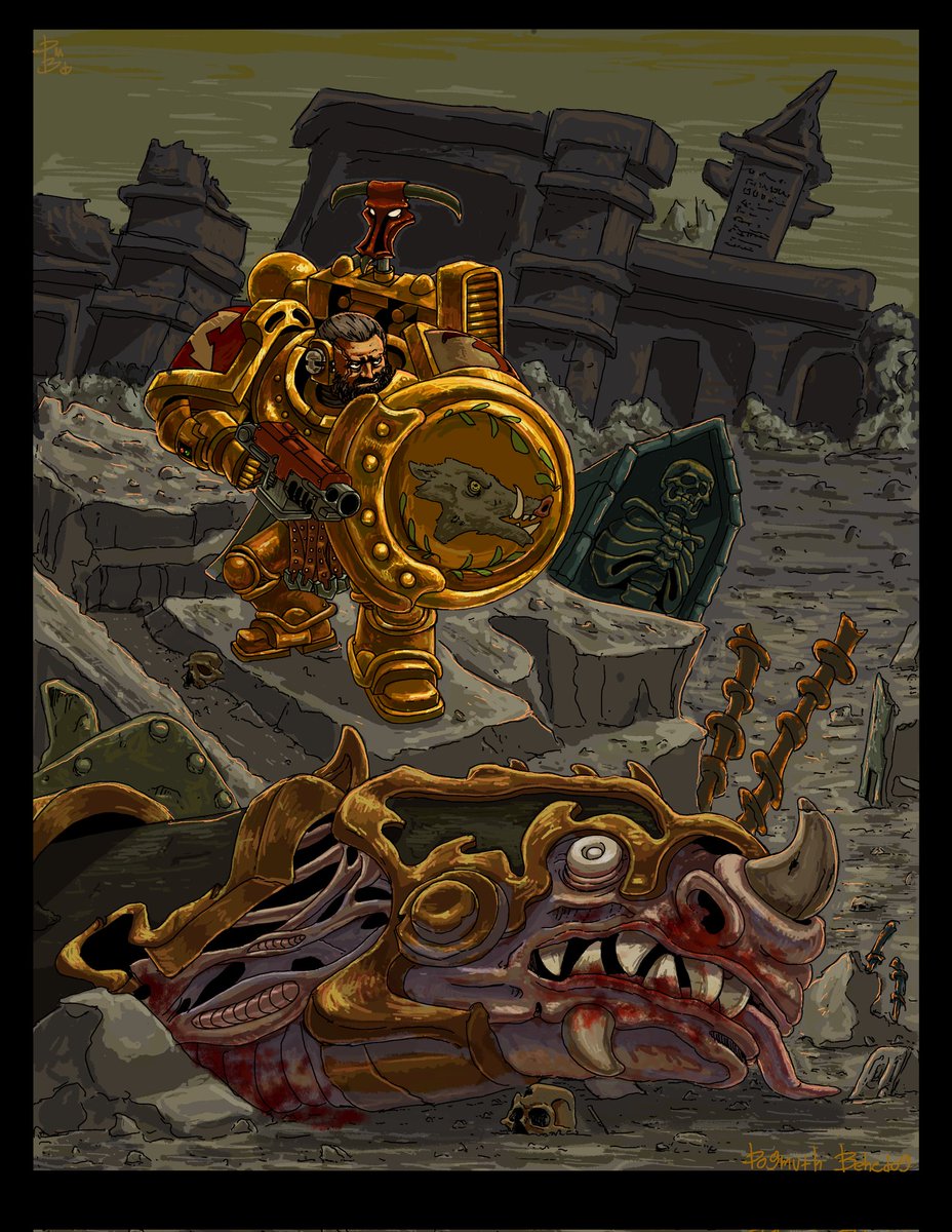 dbehedog's tweet photo. Minotaurs space marine from Warhammer 40k https://t.co/AvZ98RQddm