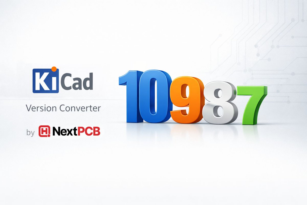 HQ_NextPCB's tweet photo. 🤔KiCad 10 is here — how to keep your projects compatible?

NextPCB has developed the KiCad Version Converter to help engineers collaborate smoothly across mixed-version environments.

You can now downgrade schematic files, PCB layouts, symbol libraries and footprint libraries in seconds with this simple tool.

🔥Features:
• Freely downgrade KiCad files from 10, 9, 8 to version 9, 8, or 7
• Automatically remove elements that break compatibility
• Supports multi-file conversion
• No uploads — everything runs locally in your browser
• Includes a detailed change log for every conversion

👉 Try it here:
https://t.co/ZtwZCJfZby

🙌Built for the KiCad community
NextPCB is committed to supporting the KiCad community @kicad_pcb  with tools that help make open-source hardware design smoother for everyone.