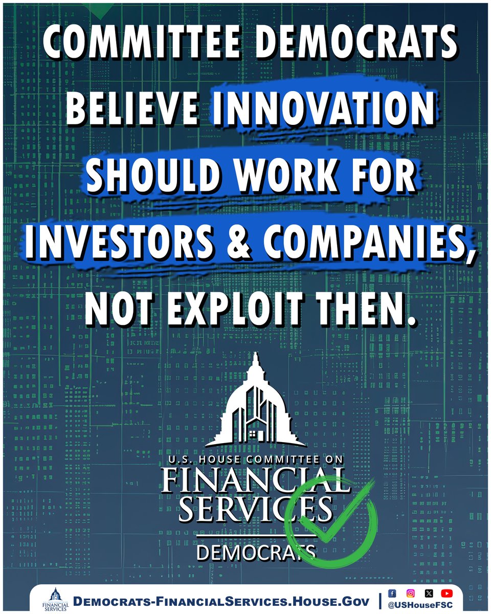 House Committee on Financial Services - Democrats tweet media