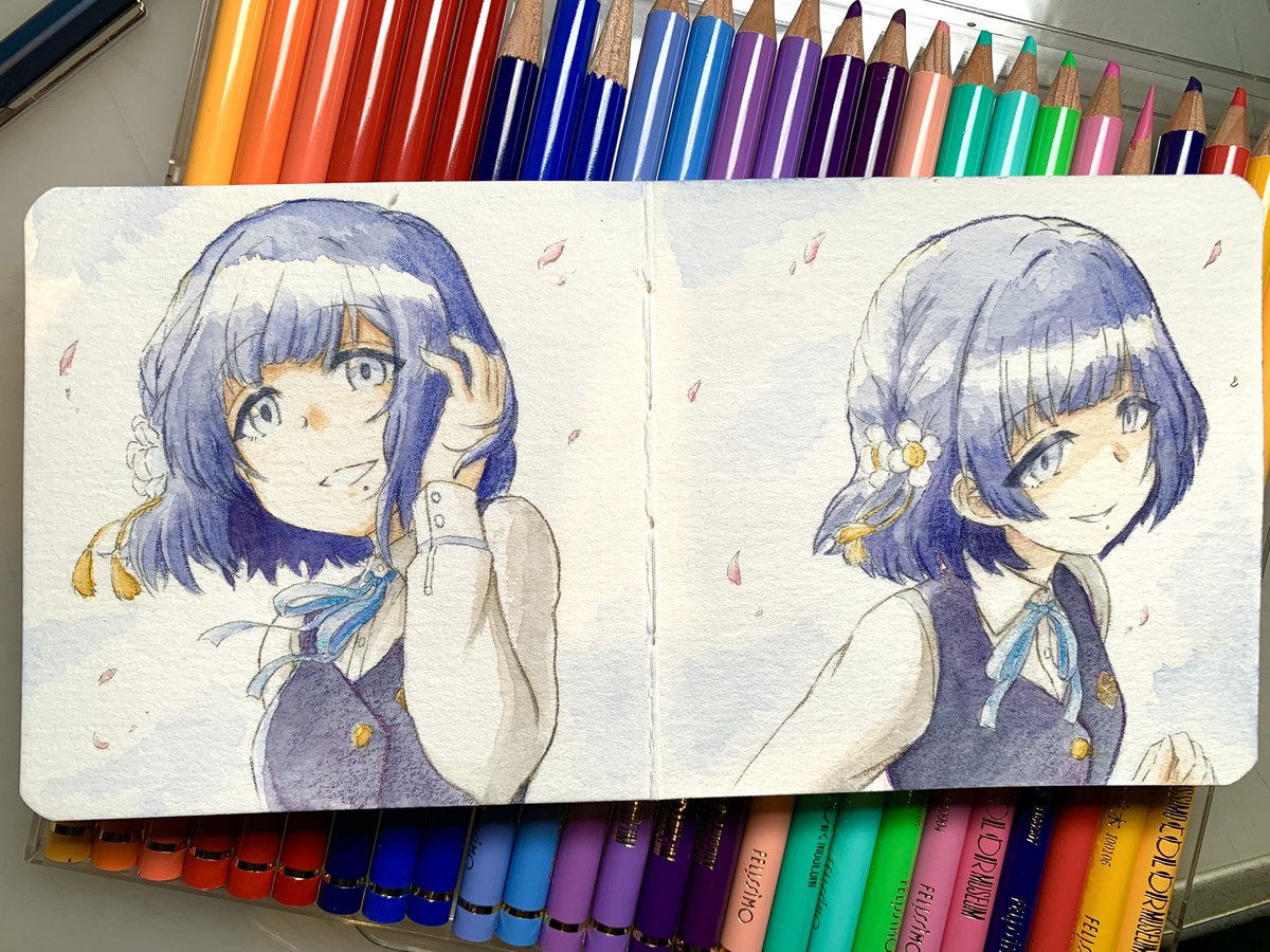 「同じ笑顔のはずなのに」

皆さんはそれぞれ
どんなシチュエーションに見えますか？

#学マスFA  #秦谷美鈴