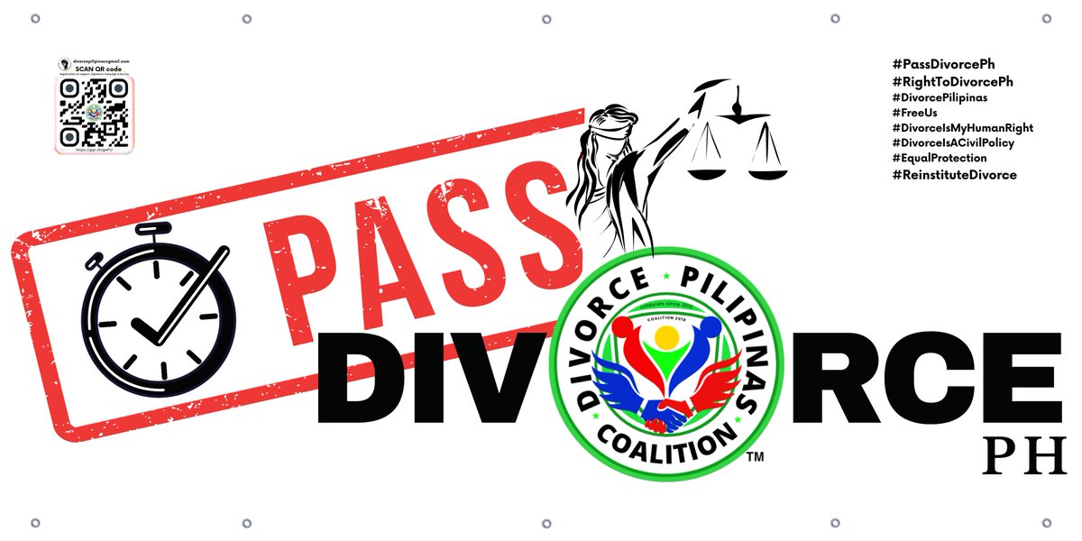 To the Philippines Congress: 
<a href="/senatePH/">Senate of the Philippines</a> <a href="/HouseofRepsPH/">House of Representatives of the Philippines</a> 
Divorce does not destroy marriages. #DivorceIsACivilPolicy,  a lawful exit for those long separated in fact.
#PassDivorcePH
#ReinstituteDivorce
#RightToDivorce
#DivorcePilipinas
#DivorceIsMyHumanRight
#FreeUs
<a href="/Everyone/">Everyone</a>