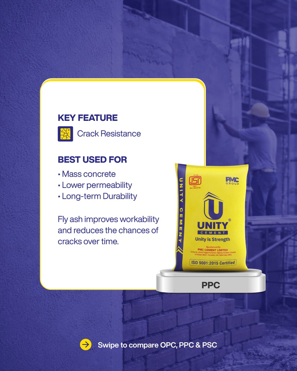 unitycement's tweet photo. Not all cement is the same… and your building deserves the right choice.
Whether it’s speed, durability, or resilience,
#UnityCement has the right solution for every build.
Swipe to find what suits your project best.
#TypesOfCement #BestCement #ConstructionTips #EngineersChoice https://t.co/v8cn42ecG4