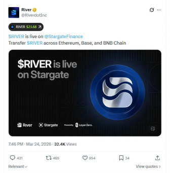 Destinismith91's tweet photo. Stargate integration makes $RIVER more flexible—love this new utility @River4fun @RiverdotInc #River https://t.co/wbe20PSBsT
