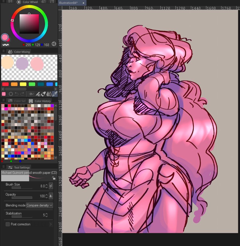 M0u3T's tweet photo. Pink sketch https://t.co/0oSuTmzy5g