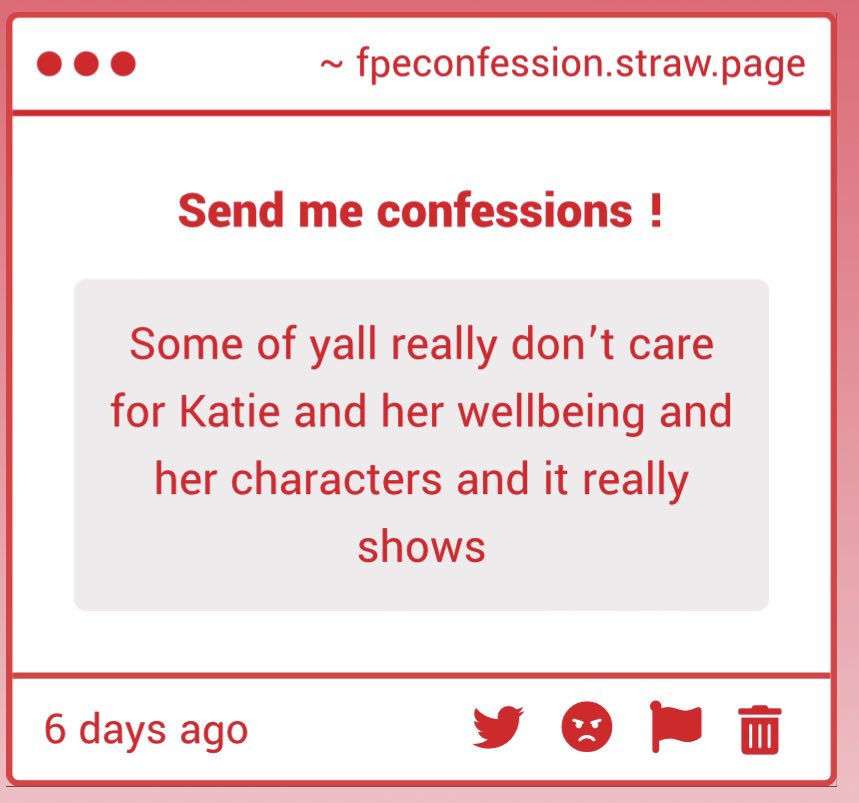 Confession 275 !

“ Some of yall really don’t care for Katie and her wellbeing and her characters and it really shows “

#fpe #fundamentalpapereducation #FPE