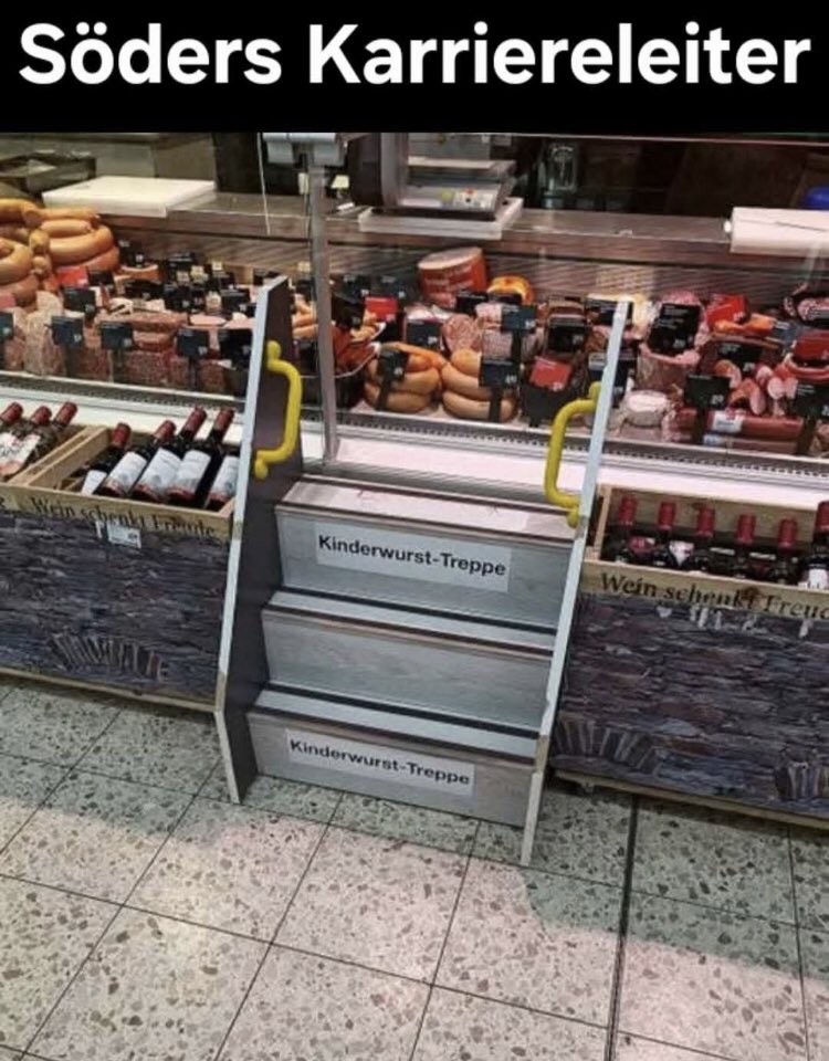 Der ganze Typus Söder ist krachend gescheitert und am Ende der Karriereleiter angekommen. Dort gibt‘s  nur noch fette Wurst. Schlechtestes #CSU Wahlergebnis aller Zeiten.