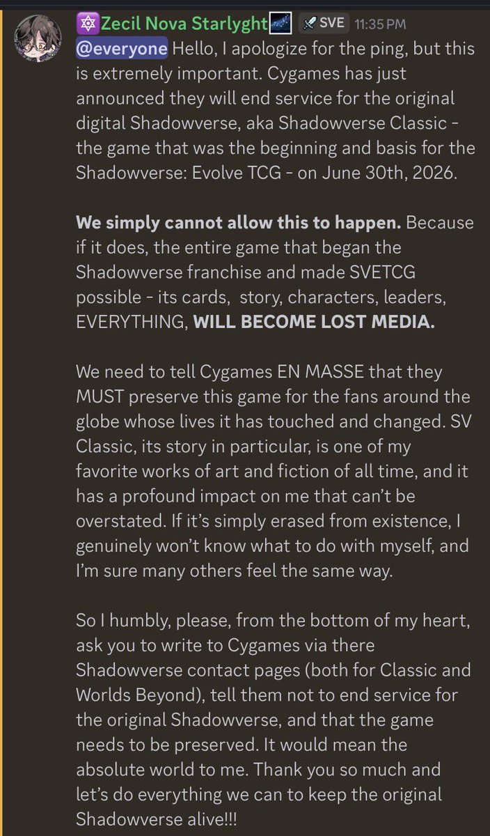 ZecilStarlyght's tweet photo. @SuchPettanko #SaveShadowverse
https://t.co/01RLIAaV3N
https://t.co/XSAGSGy6B5 https://t.co/kGo7ZDig7G