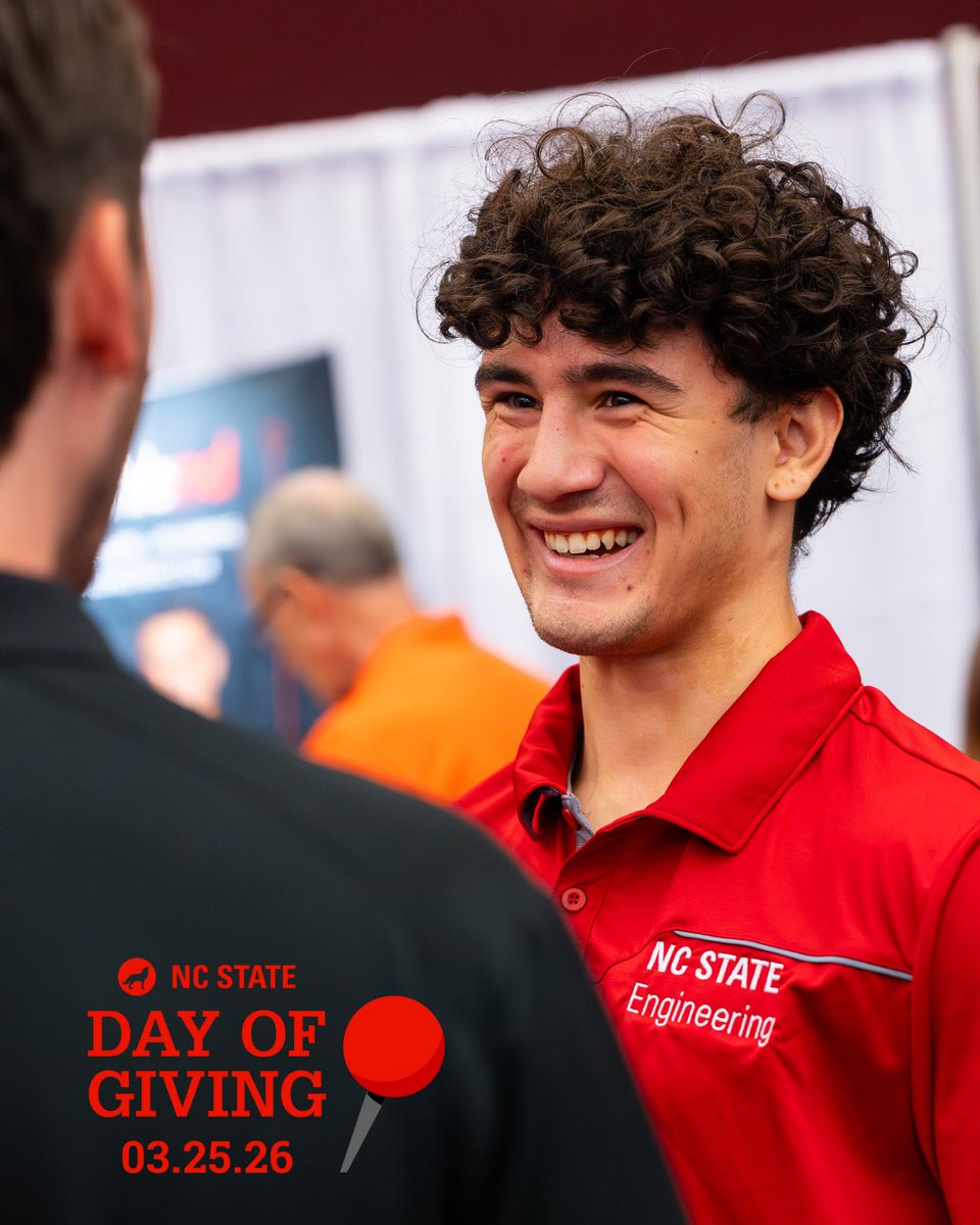 NCStateISE's tweet photo. Happy @NCState Day of Giving! 📍 For the next 24 hours, we invite you to make your mark to support the programs (like ours!) that make NC State extraordinary. Give now and join the #GivingPack: https://t.co/dzJQaipFUZ https://t.co/8g4IwRl7XG