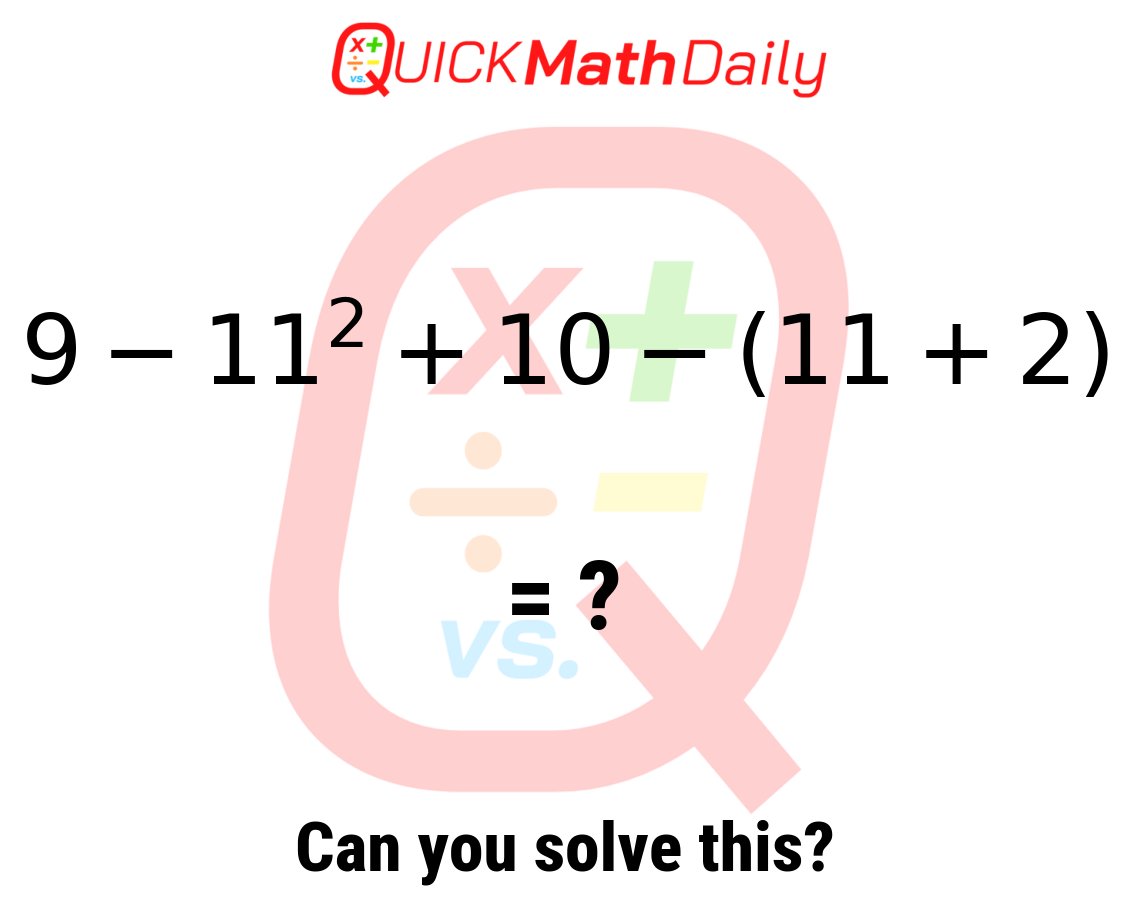 QuickMathDaily's tweet image. Daily math puzzle to keep your brain sharp! 📖

#Mathematics #MentalMath #QuickMathDaily #StemEducation #MathIsFun #BrainTraining #Puzzle #MathQuiz
