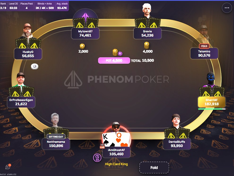 The Final Table is upon us!!!

Shoutout to <a href="/PhenomPokerApp/">Phenom Poker</a> for hosting as always!

Who will wear the 2'sDay Crown!?
