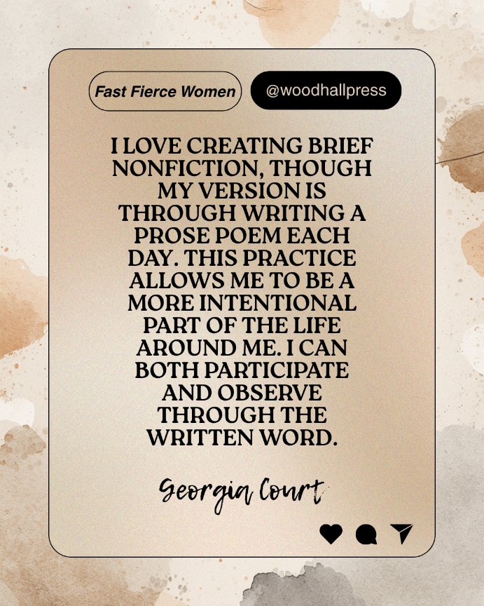 WoodhallPress's tweet image. #WomensHistoryMonth thoughts from #author Georgia Court!

Georgia's #essay appears in #FASTFIERCEWOMEN #flashnonfiction #womensempowerment #anthology edited by @TheGinaBarreca. bit.ly/41tyK2j

#womenauthors #femalewriters #femaleauthors #fiercewomen #mustread
