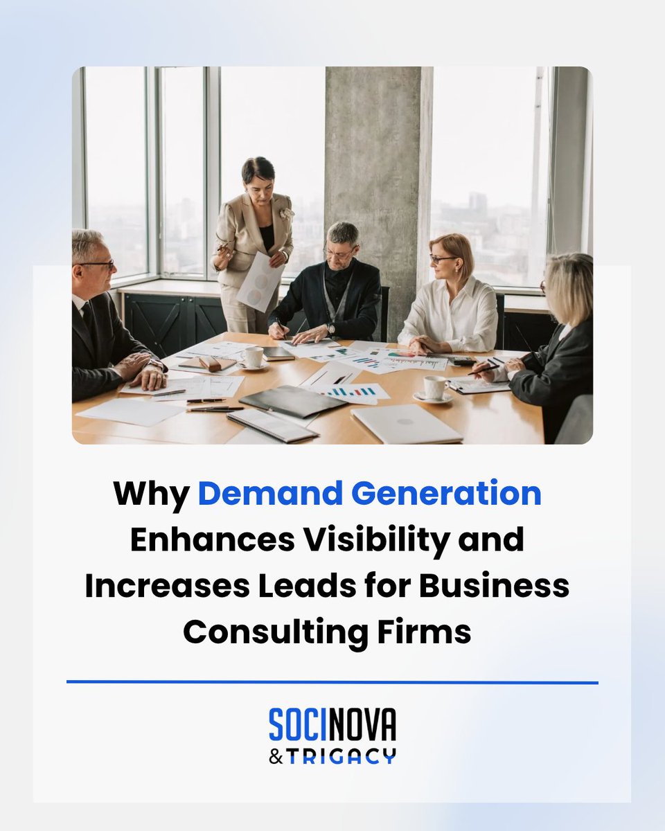 socinovatrigacy's tweet image. Referrals aren't a growth strategy; they're a ceiling. Business consulting firms need a demand engine to survive when networks go cold.

Article: trigacy.com/demand-generat…

#demandgeneration #businessconsulting