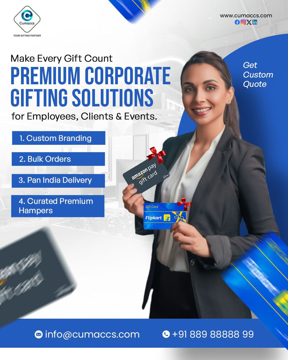 Make every gift count 🎁
Thoughtful corporate gifting that creates lasting impressions.

📞 +91 88609 96223 📧 suhasni@cumaccs.com 🌐 cumaccs.com

#corporategifting #festivegifting #Cumaccs