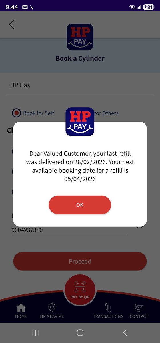 Aashif26's tweet image. Hey @HPCL,I delivered my LPG on February 28th, but when I tried to book a new one, it said I could book on March 26th. However, today it's showing April 5th. I'm running low on gas! Can you please look into this?#HPGas #LPGIssue