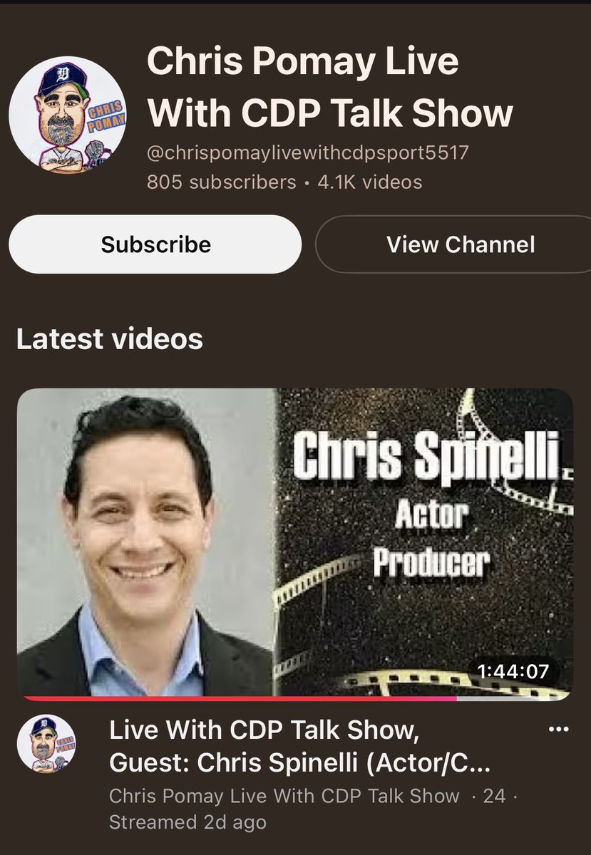 chrisspinelli2's tweet photo. #ThanksAgain @ChrisDPOMAY for having me on your #podcast! #streaming @YouTube #etc #Talk #Sports #Acting #Comedy #entertainment #movies https://t.co/1aG2lvsvVP