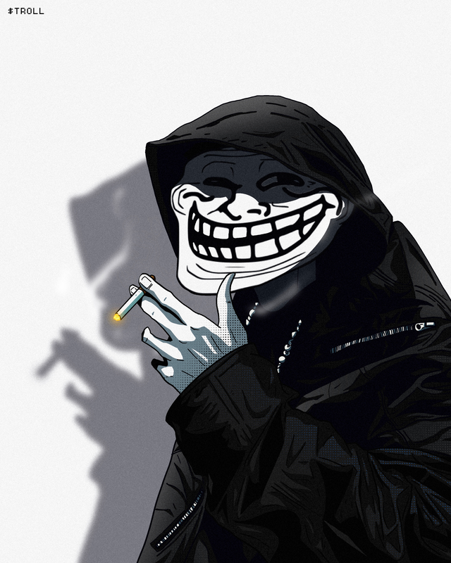 🔥 The original internet troll didn't just return… he walked out the  shadows smoking the whole timeline. Hood up. Cig lit. Shadow throwing  perfect shade at every hater. This is $TROLL —