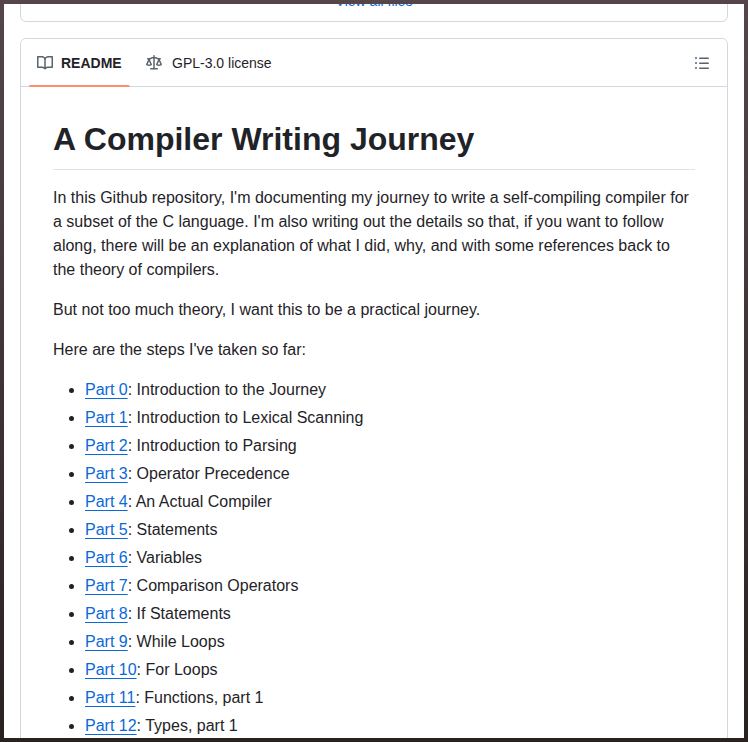 Self-compiling C compiler implementation https://t.co/lGFIuUsONM