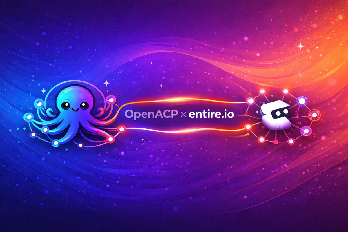 openacp_ai's tweet photo. OpenACP now integrates with @entirehq 🚀

Resume coding sessions with full conversation history - paste a PR link, branch, or Entire checkpoint URL.

OpenACP rebuilds the context and injects it into your new agent session. Pick up where you left off.

https://t.co/52fqkNzD2C https://t.co/RVaK1JUp5d