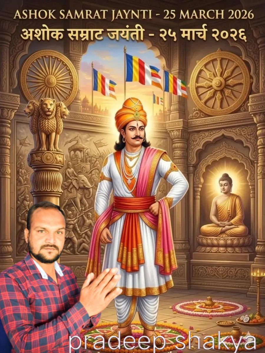 Pradeep27819786's tweet photo. विश्व के महानतम सम्राट अशोक जी के जयंती पर उन्हें मंगल कामना शुभकामनाएं 
#जयसम्राटअशोक https://t.co/qAvjJgABuP