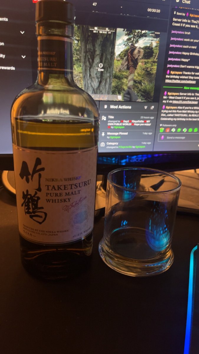 SgtJapan's tweet photo. Enjoying this nice bottle of #japanesewhisky #nikkawhisky #nikka just picked up today and I’ve gotta say it’s very worth it! The taste is phenomenal and has a smooth finish. I love the taste!

The perfect combo with #streaming on #Kick some #7D2D https://t.co/8jvEcuxNAa
