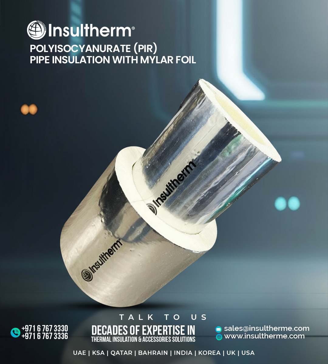 Insultherme's tweet image. Upgrade your insulation performance with Insultherm® Polyisocyanurate (PIR) Pipe Insulation with Mylar Foil — engineered for superior thermal efficiency and long-lasting durability.

#PIRInsulation #HVACSolutions #ThermalInsulation #PipeInsulation #EnergyEfficiency