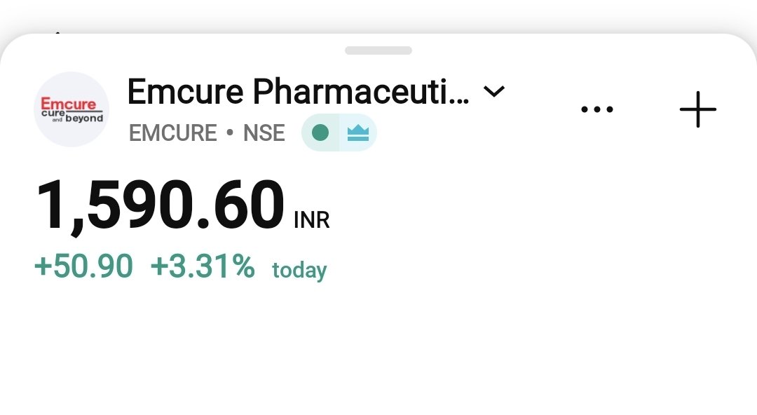 perfectswing12's tweet image. EMCURE PHARMACEUTICALS 3.31% UP

BREAKOUT DONE 🙌

#KeepWatching #Breakout #Swingtrade