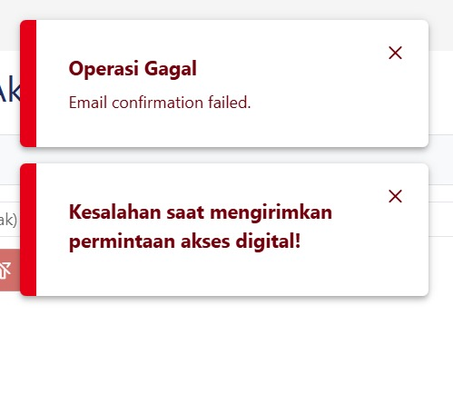 Yosef_Teddy's tweet photo. @kring_pajak siang min, mau aktivasi coretax muncul error email confirmation failed, lalu coba lupa password muncul pop up nama pengguna tidak ditemukan, ada solusi min? https://t.co/5qY64R3oEu