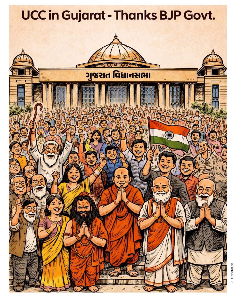 વિકસિત ગુજરાત તરફનો ઐતિહાસિક નિર્ણય

માનનીય મુખ્યમંત્રી શ્રી <a href="/Bhupendrapbjp/">Bhupendra Patel</a> જીના નેતૃત્વમાં UCCનો અમલ રાજ્યમાં સમાનતા અને ન્યાયની નવી પાયારચના કરશે.

લગ્નથી લઈને વારસાગત અધિકાર સુધી દરેક નાગરિક માટે સમાન કાયદાકીય વ્યવસ્થા સમાજમાં વિશ્વાસ અને પારદર્શિતા વધારશે.