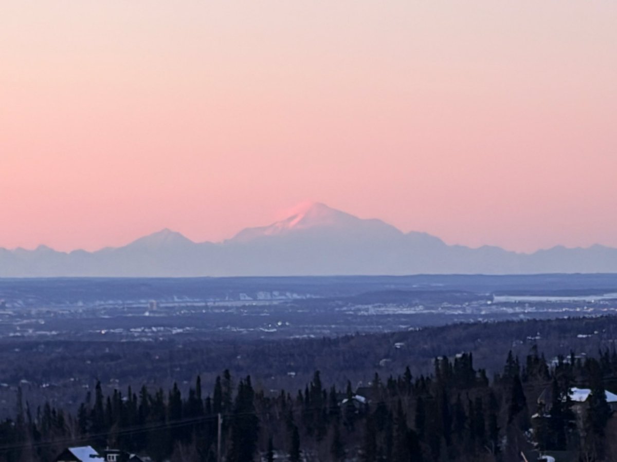 Denali from like 200 miles away.  This will never be “Mt. McKinley” again, Donald Fucknut.  Nobody in Alaska wants that. Just the same way it will never be the “Gulf of America”.