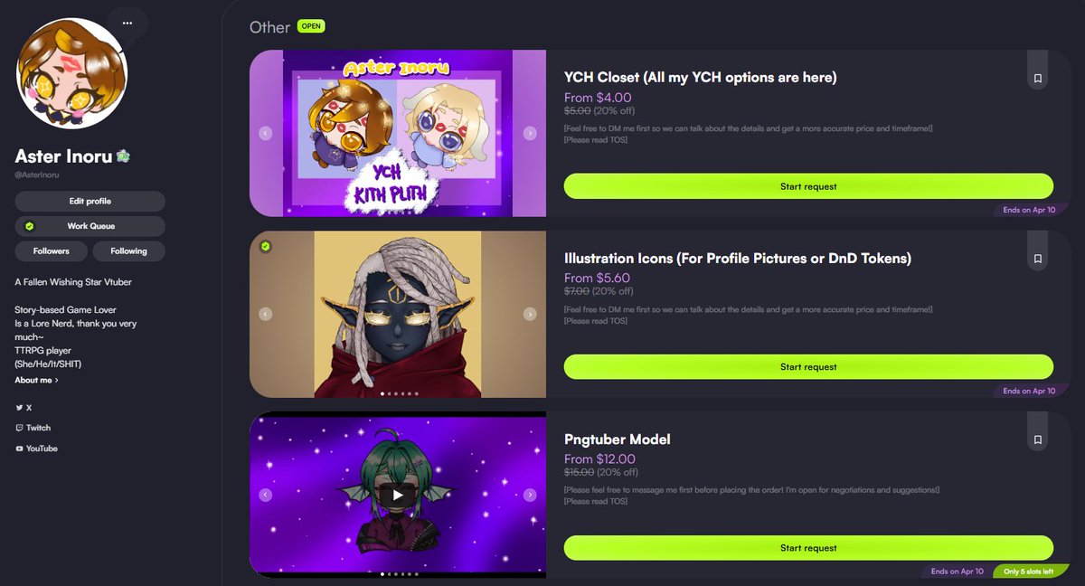 Aster Inoru 🌠Fallen Wishing Star | Comms Open tweet media