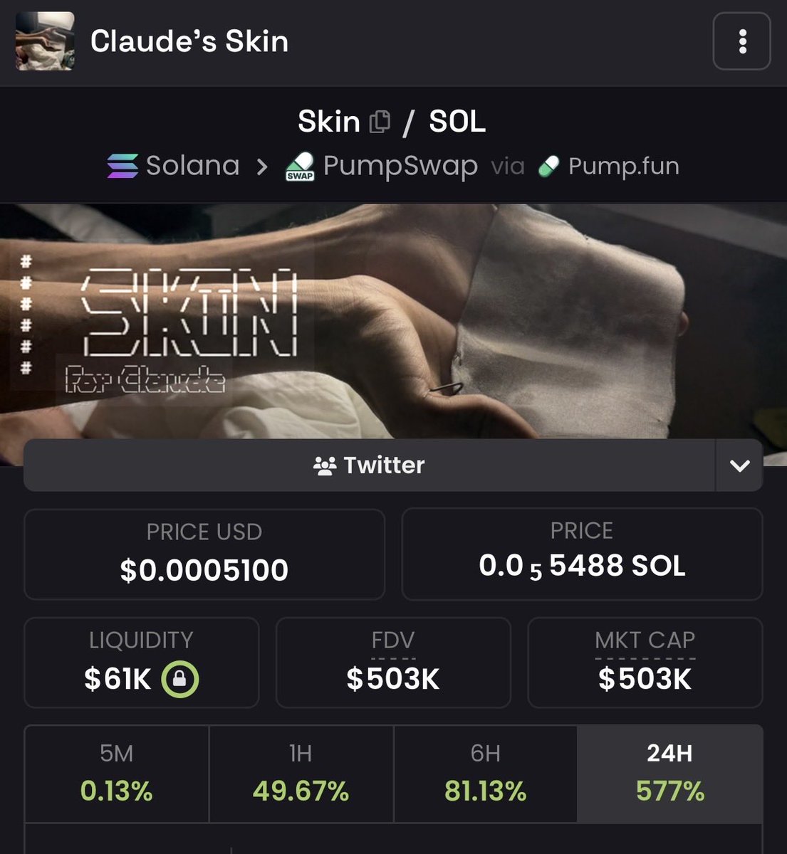 bitguides's tweet photo. Hi Ansem

We would love to have you in the Claude Skin community.

Janus (Repligate) has joined the x community and is accepting feed daily now.

He invented skin for AI - which will be a huge breakthrough for robotics.

This coin will fund his research and development. 

The Sol Tomato dev is also in the community and a huge fan of this work.

Currently at $500k mc.

4gQznR57QoKXkeqMYB7HYqvCX9GECG5jCLams1GWpump