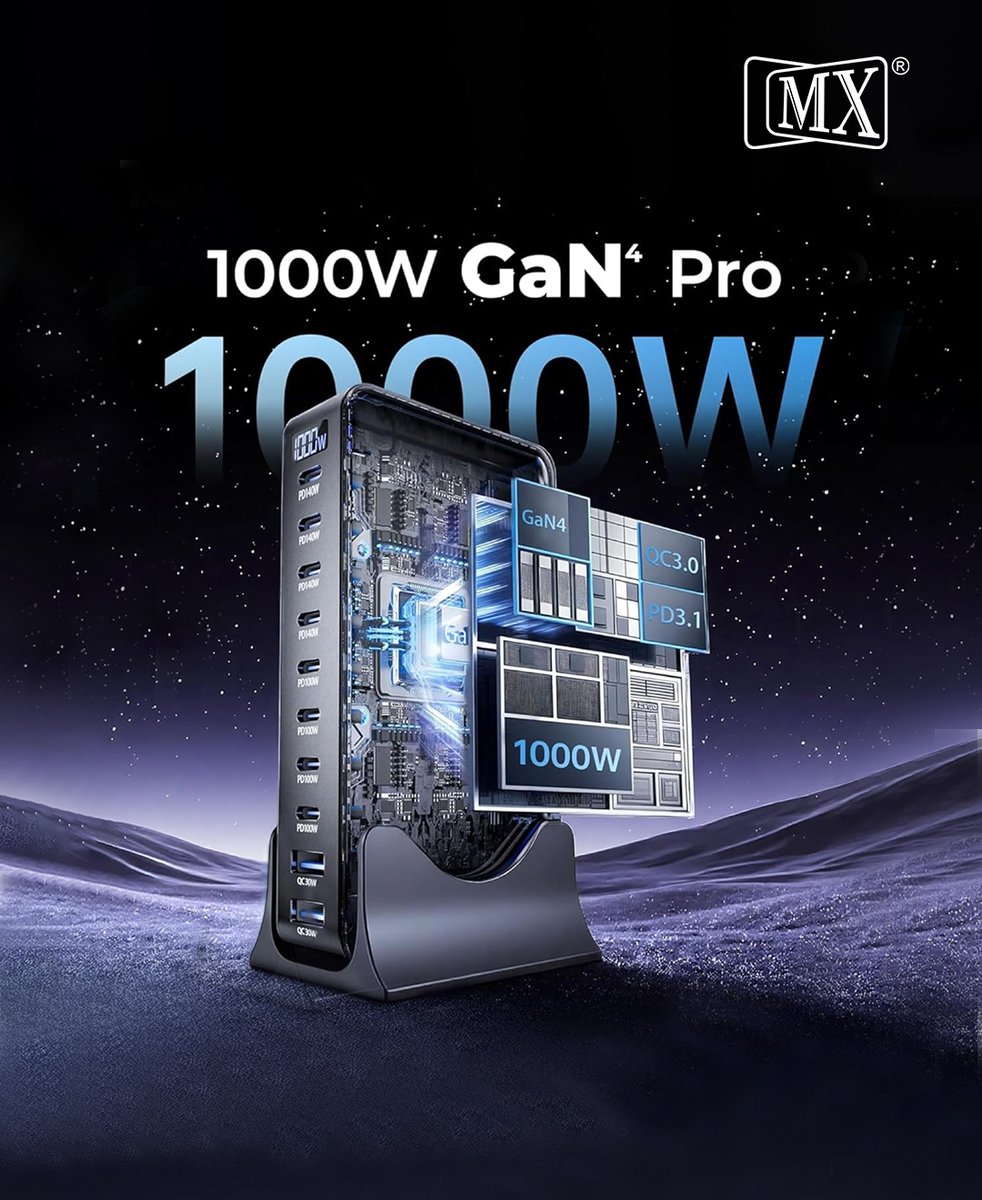mx_electronics's tweet photo. Built for desks that do it all. โก
10 ports. 140W PD. No waiting.
The MX GaN Charging Station keeps every device powered, all at once.
Explore more: https://t.co/LExpagK88O
#USBC #FastCharging #GaNCharger
#TechUpgrade #PowerUp
#NextGenTech #SmartCharging
#ChargeFast #ModernTech https://t.co/IbsP9BPS9v