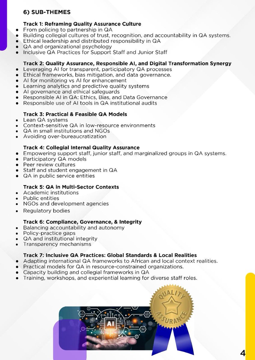 GlobalQualityAA's tweet photo. 📢 🚨REGISTRATION IS ONGOING for the highly anticipated 4th Quality Assurance Symposium by the GQAA. Register:
1) General attendance registration link: https://t.co/1UXgLWRQjH
2) Abstract submission link: https://t.co/IduwUSJ6JL https://t.co/DtpyMRV5c9