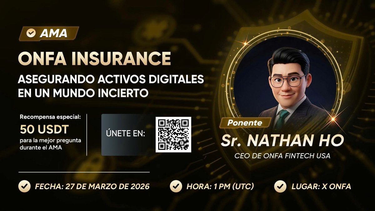 onfalatam's tweet photo. 🔥 ONFA AMA en X🛡️ ONFA Insurance: protege tus activos📅 27 Mar | ⏰ 13:00 UTC
🎙️ Nathan Ho (CEO)🎁 50 USDT mejor pregunta💬 Únete en vivo 🚀 https://t.co/NaQdNWYcD3