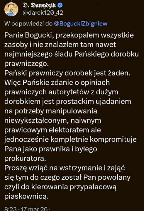 <a href="/BoguckiZbigniew/">Zbigniew Bogucki🇵🇱</a> bogucki złodzieju jesteś CHAMEM , JESTEŚ oszustem , jesteś podłą KREATURĄ Oddaj pieniądze za spital cowidowy . Twój poziom intelektualny już poniżej ziobra .Czy ktoś w tym BURDELU alfonsa ma IQ wyższe od temperatury CIAŁA?  jesteś zasranym włazodupem i pasożytem