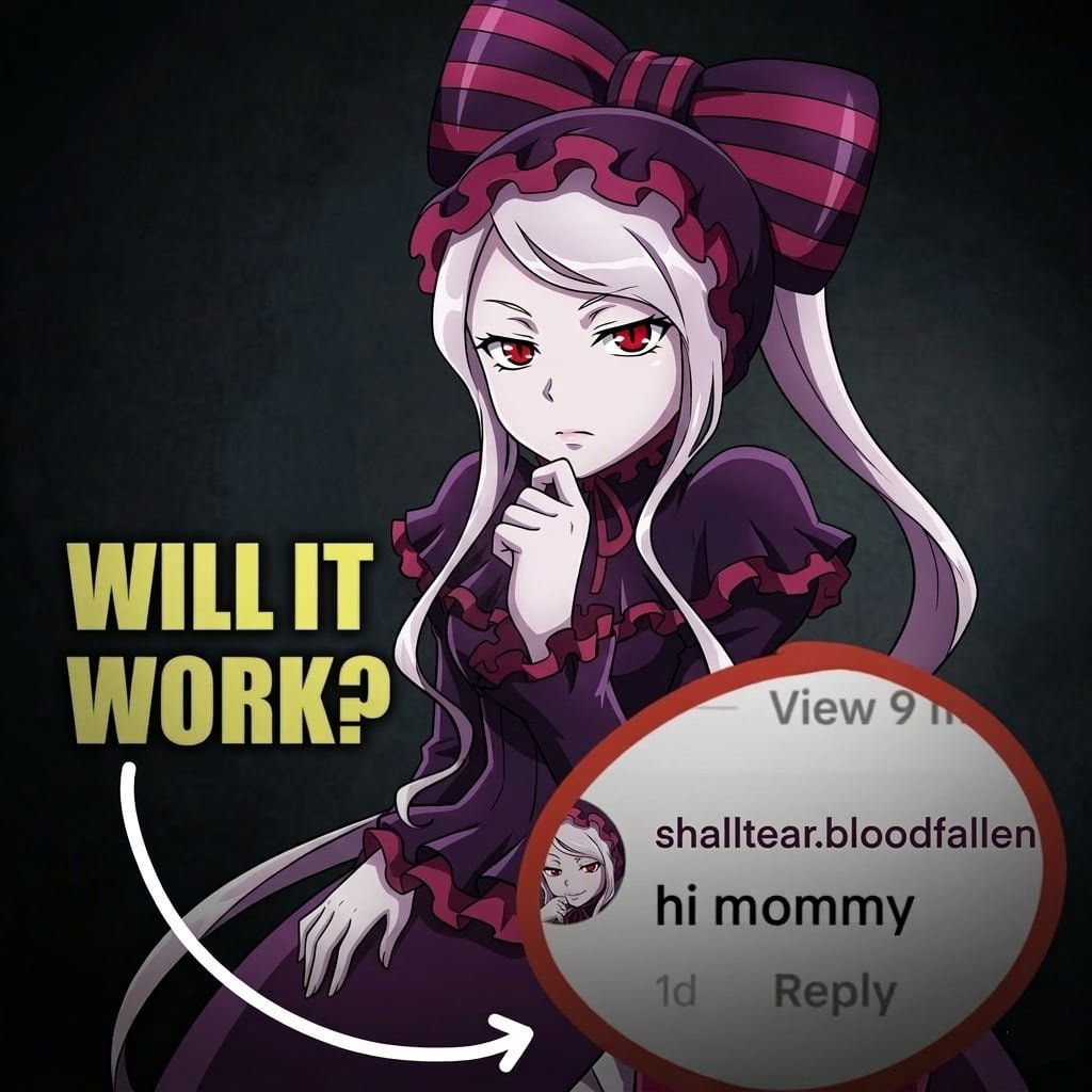 Shalltear commenting on Yuri's post #overlord