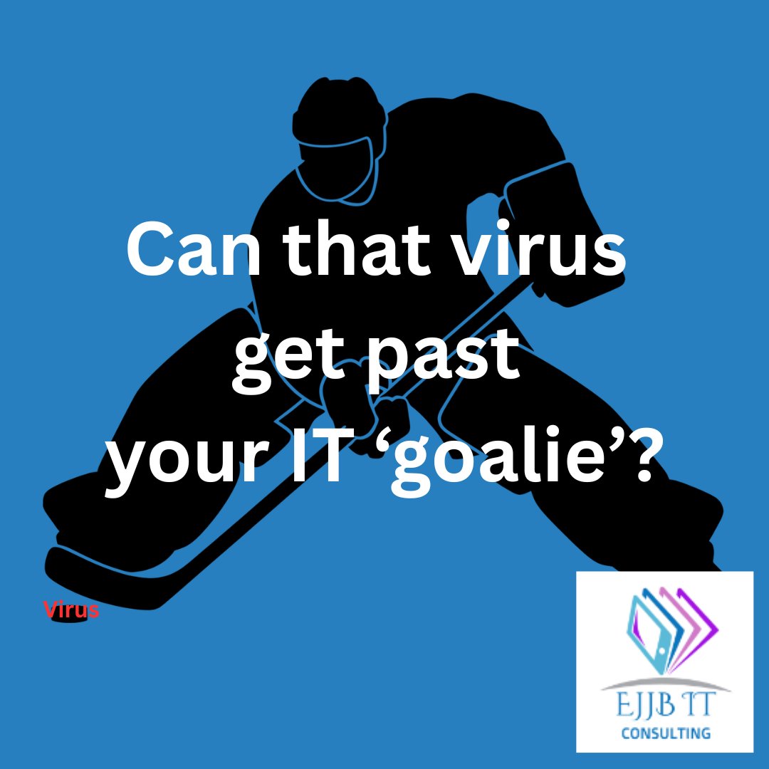 InvictaDynamos's tweet photo. Think of a virus like an ice hockey puck and the opposing team (or hackers) are trying to find a way past your goalie (virus protection).  How good is your goalie?

In ice hockey, even a great goalie is going to let in a goal or two, but the good news is that, if you get the right protection, you can protect your tech to make it almost impossible for the hackers to score any goals at all.

If you want to get an impenetratable tech goalie in place, you need some expert advice.  One of our sponsors can give you exactly that.  And they'll ensure that all your data is well protected so the bad guys can't injure your business.  Give EJJB IT a call.

#icehockey #tech #ITsupport #invictadynamos