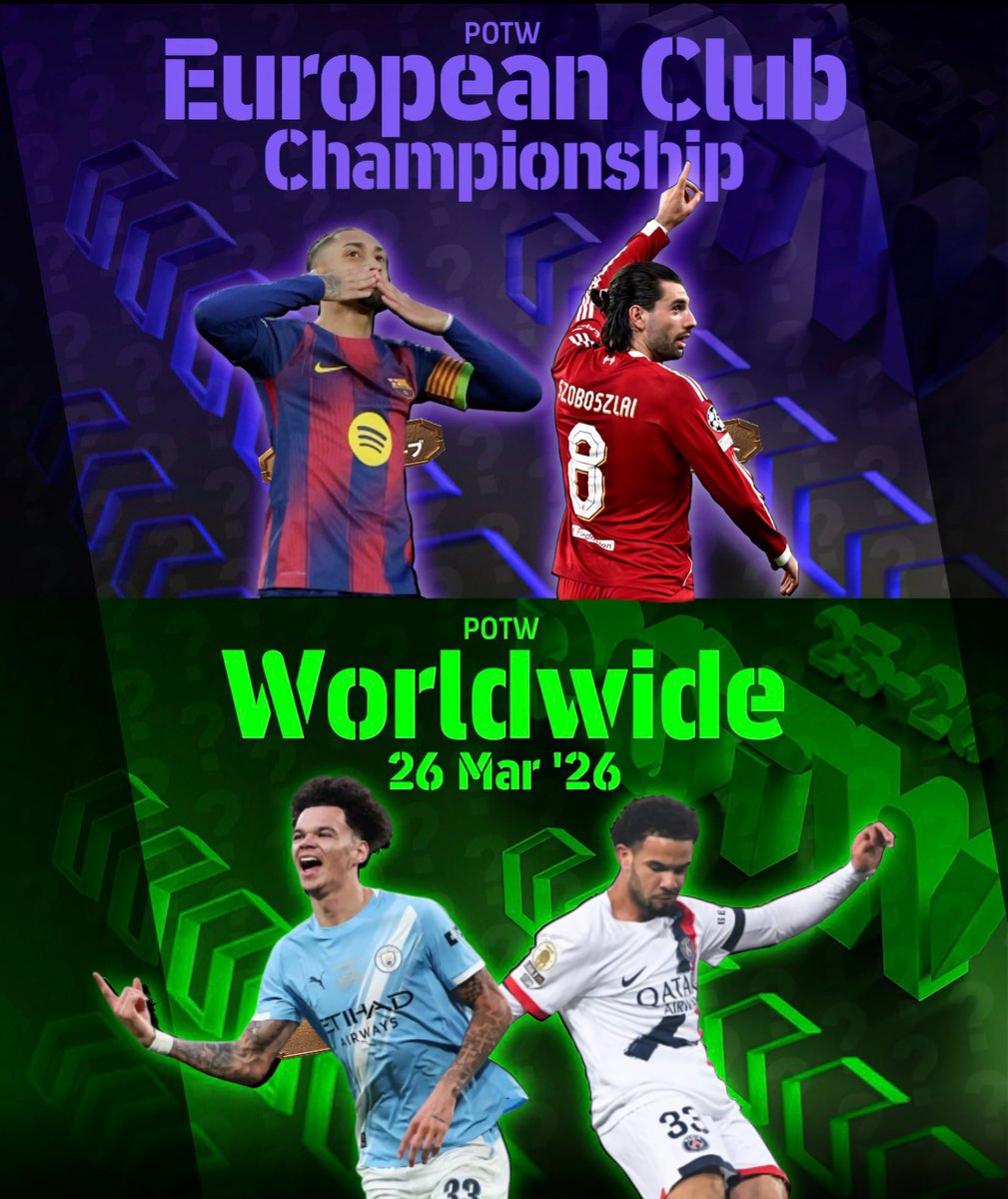 Efootball__PES's tweet photo. UCL POTW – Raphinha &amp; Szoboszlai  League POTW – O’Reilly &amp; Zaïre-Emery #eFootball https://t.co/8vkhi9IvQ6