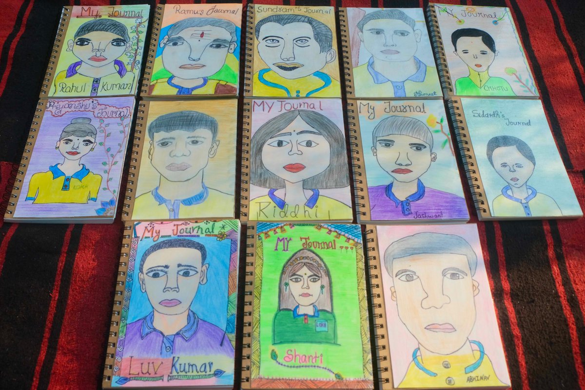 LokaLocus's tweet photo. 1) Loka students started their own journals in which they write and draw about their life's learning journeys.

The first project they documented: from selfie to self-portrait. https://t.co/eMmvjPpAVw