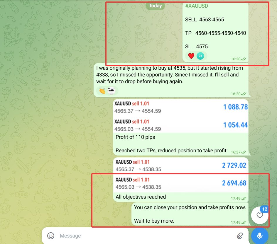 #XAUUSD #FX #GOLD 

I mentioned a selling opportunity at 4560-4580, and I'm currently showing a profit of 270 pips.

More accurate trading signals will be updated in the group; a buying opportunity is coming soon, don't miss it!