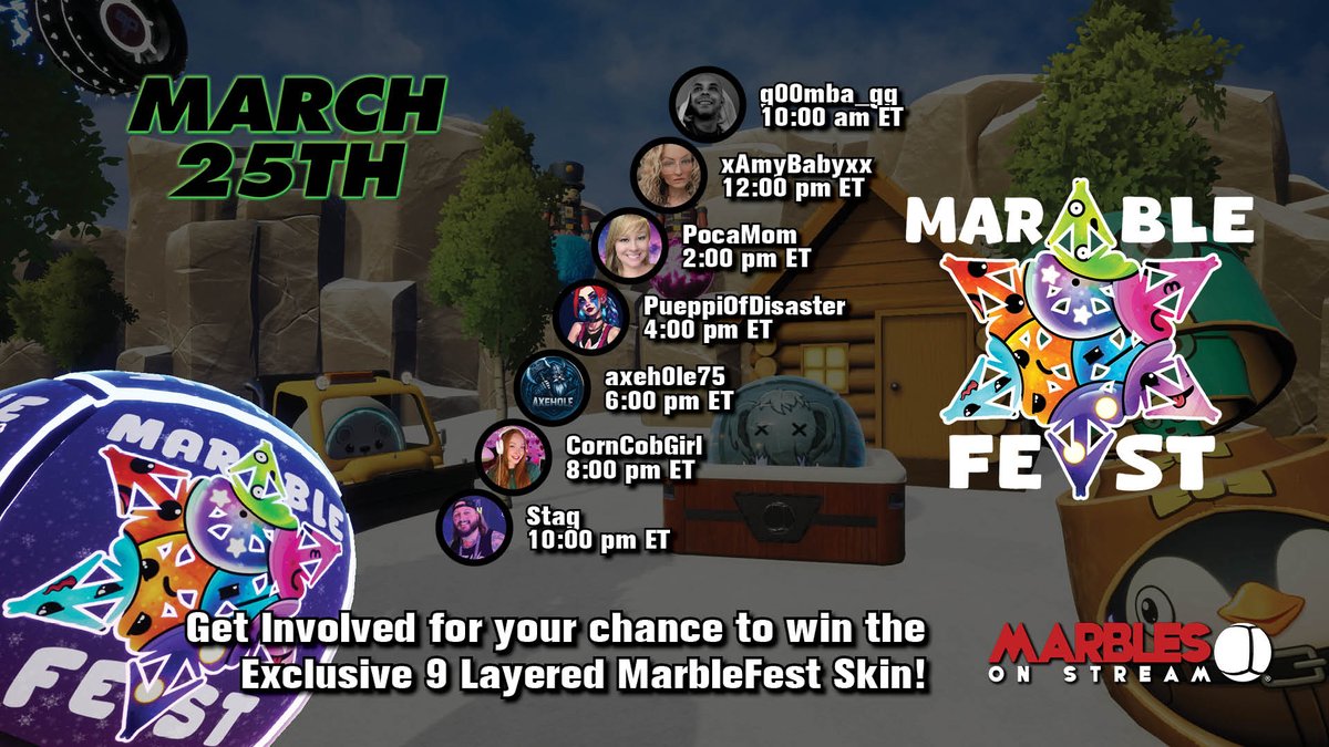 PixelbyPixelStu's tweet image. Day 3 of Marble Fest 67 is upon us!

Good luck with the 3rd day of this 7 day event!!!

#MarbleFest #GetInvolved