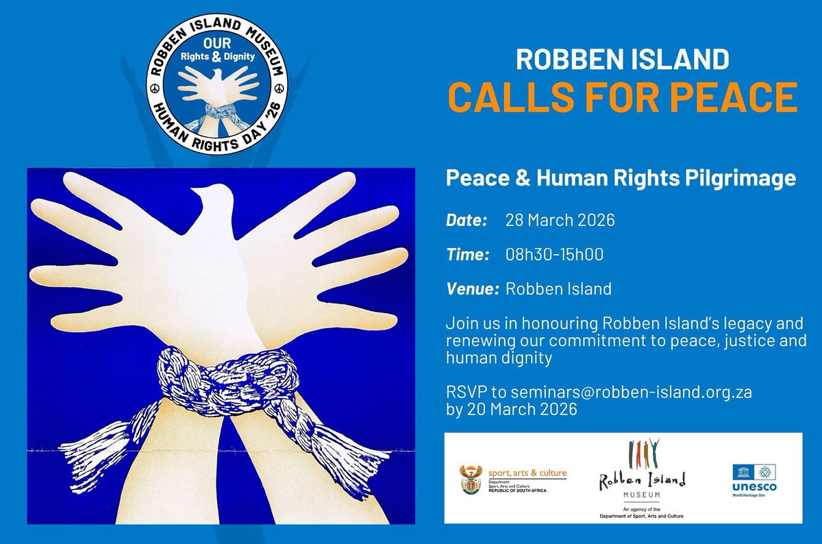 robben_island's tweet photo. A Journey of Reflection &amp; Resilience

From a place of pain to a beacon of hope, the Peace &amp; Human Rights Pilgrimage by Robben Island Museum and St George’s Cathedral honors a legacy of courage while calling us to build a more just, peaceful world.

#RobbenIsland #PeacePilgrimage https://t.co/yAk7a9Ow5w