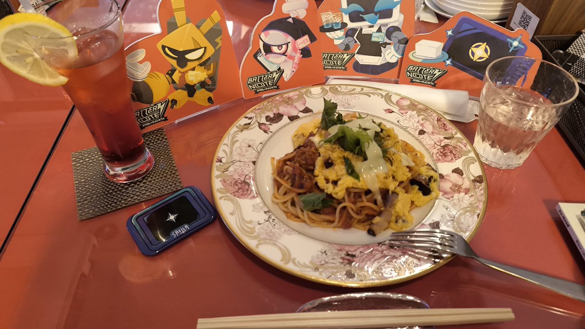 aomo_akane's tweet photo. #BatteryNote コラボカフェ in おいらのイタリアン
ボリューム満点&amp;美味しさ満点で最高でした👏✨ 質高！
インディーゲームのコラボカフェって夢詰まりすぎだよね～！はよ遊ぼ！ https://t.co/aRcZ5aFkue