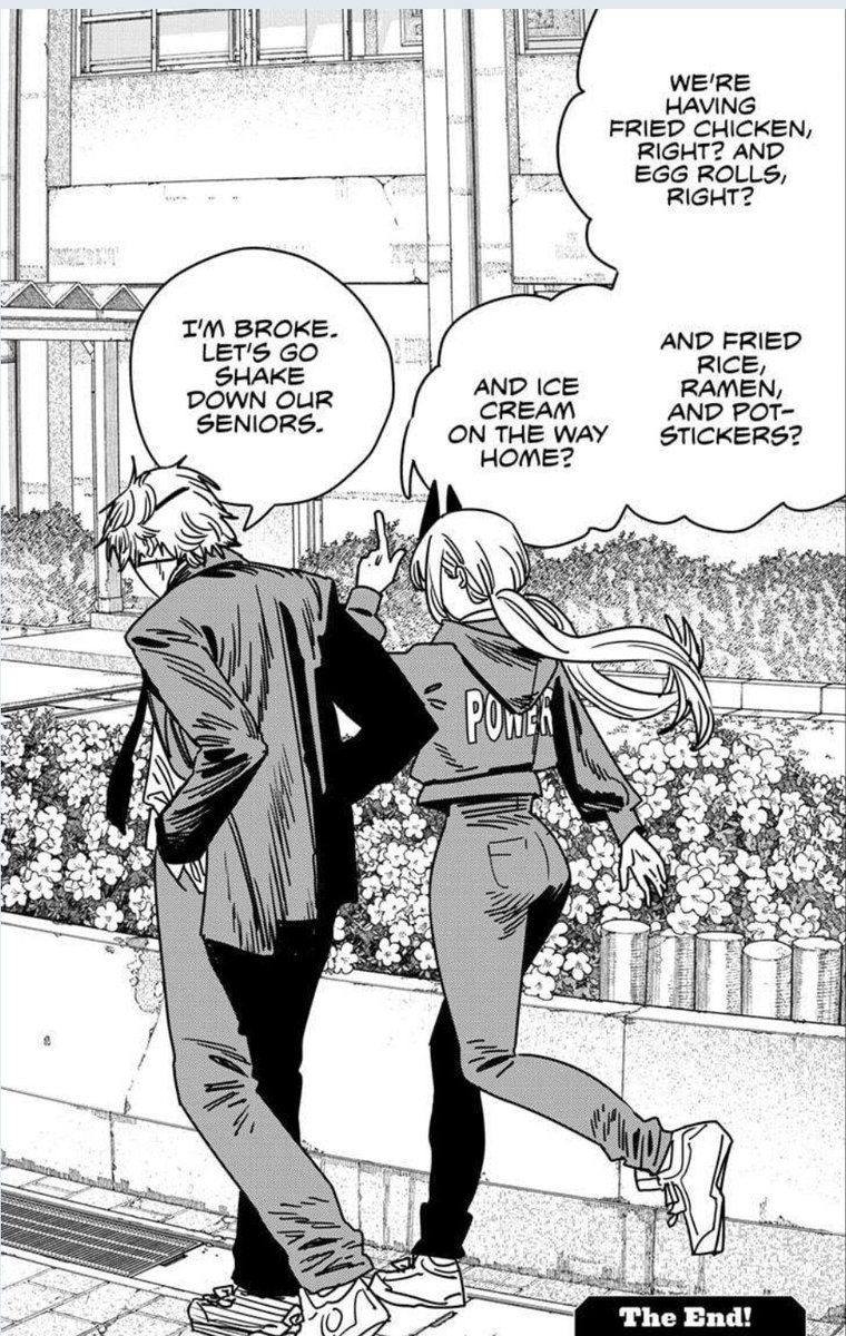 #chainsawman232 honestly, i dont mind the ending if Denji gets to be happy and hang with Power.