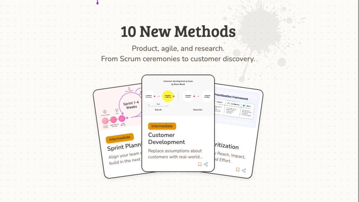 MethodPunks's tweet photo. Methods 81 - 90 just went live on MethodPunks - covering customer research, prioritisation, and pricing. Final 10 methods drop tomorrow.
https://t.co/NGn4LYPVT7 https://t.co/GaREXgAGCC