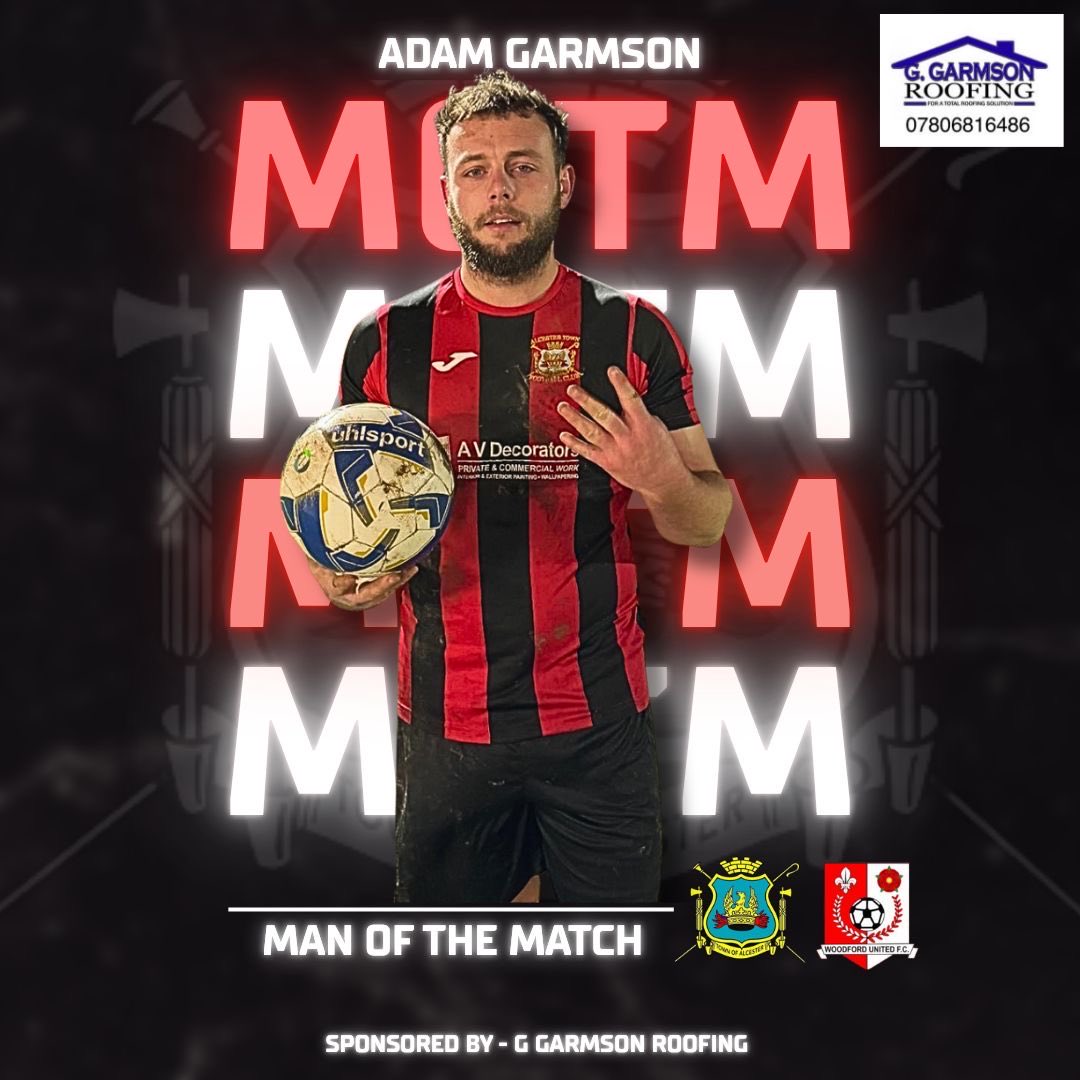 | 𝗠𝗮𝗻 𝗼𝗳 𝗧𝗵𝗲 𝗠𝗮𝘁𝗰𝗵

Last night’s AV Decorators Man of The Match goes to Adam Garmson

An outstanding performance from Garmz, topping it off with four superb goals. Clinical, relentless and a constant threat all game. 

Sponsored by G Garmson Roofing Ltd

❤️🖤