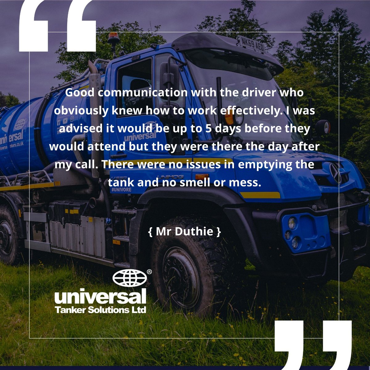 universaltanker's tweet image. Nothing makes our day more than happy customers ⭐⭐⭐⭐⭐

We’re proud to deliver fast, reliable service with a friendly touch—every single time. Thanks for trusting us and taking the time to share your experience!

#CustomerFeedback #5StarService #HappyCustomers