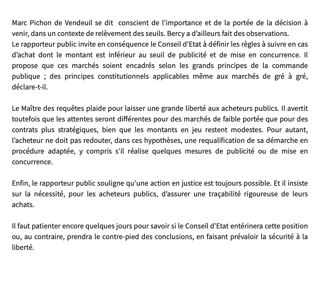 achatpublicinfo's tweet photo. 📰 A lire ou à relire #CommandePublique : 3 #Devis en #MarchésPublics, le rapporteur public a présenté ses conclusions ce jour au Conseil d'État.... #AchatsPublics https://t.co/ObVDc3eAgZ https://t.co/hOyfSv5rRA