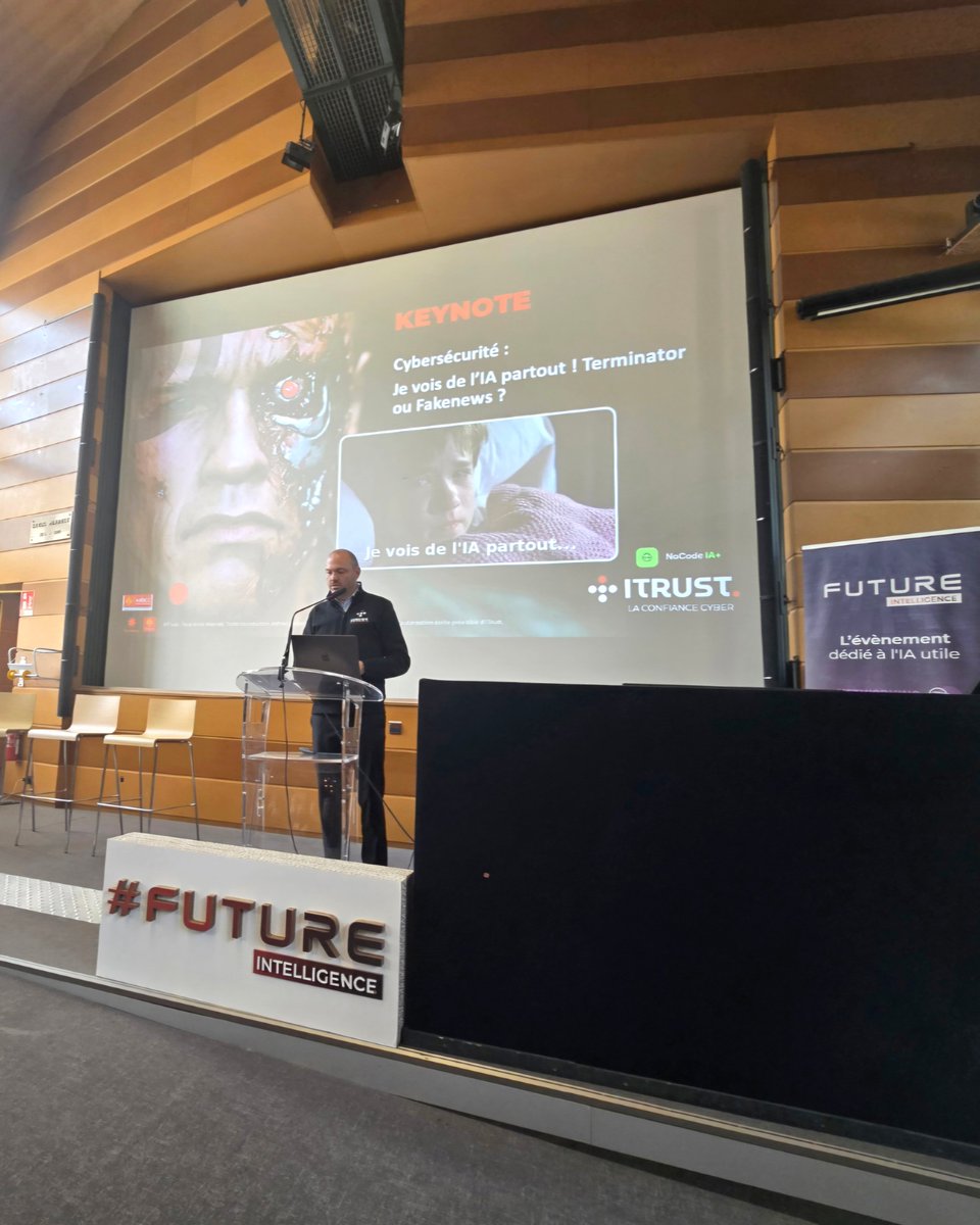 ITrust_CyberSec's tweet photo. C’était hier.
Une journée entièrement consacrée à l’IA au service de la Défense et de la Sécurité.

Parmi les temps forts 👇
🗣️ Jean-Nicolas Piotrowski, Président-Fondateur d’ITrust, a animé une keynote : « Je vois de l’IA partout ! Terminator ou Fake News ? » https://t.co/buqCPxg09O