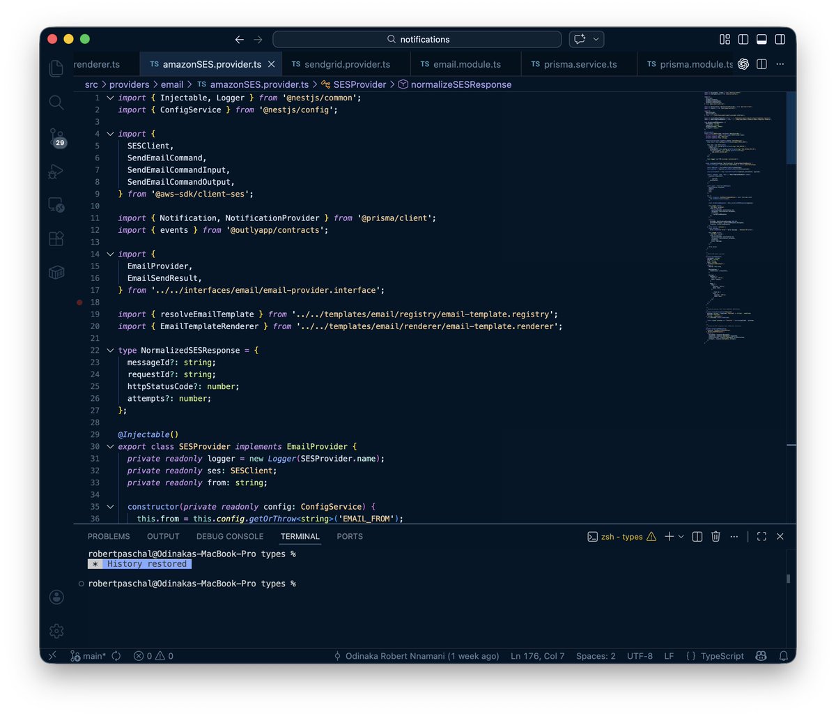 paschals_robert's tweet photo. Day 37: Building my first mobile app:

Switched from SendGrid → Amazon SES.

Not just for cost.  
For control.

Rebuilt the notification system to be:

• Provider-agnostic  
• Template-driven (Handlebars)  
• Easily extensible for new email types  
• Retryable + fully logged https://t.co/eEOyFg0u0f